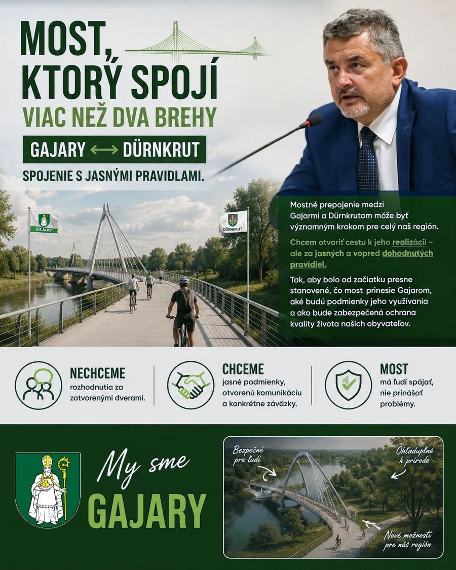 Plagát: Most, ktorý spojí viac než dva brehy – Gajary a Dürnkrut