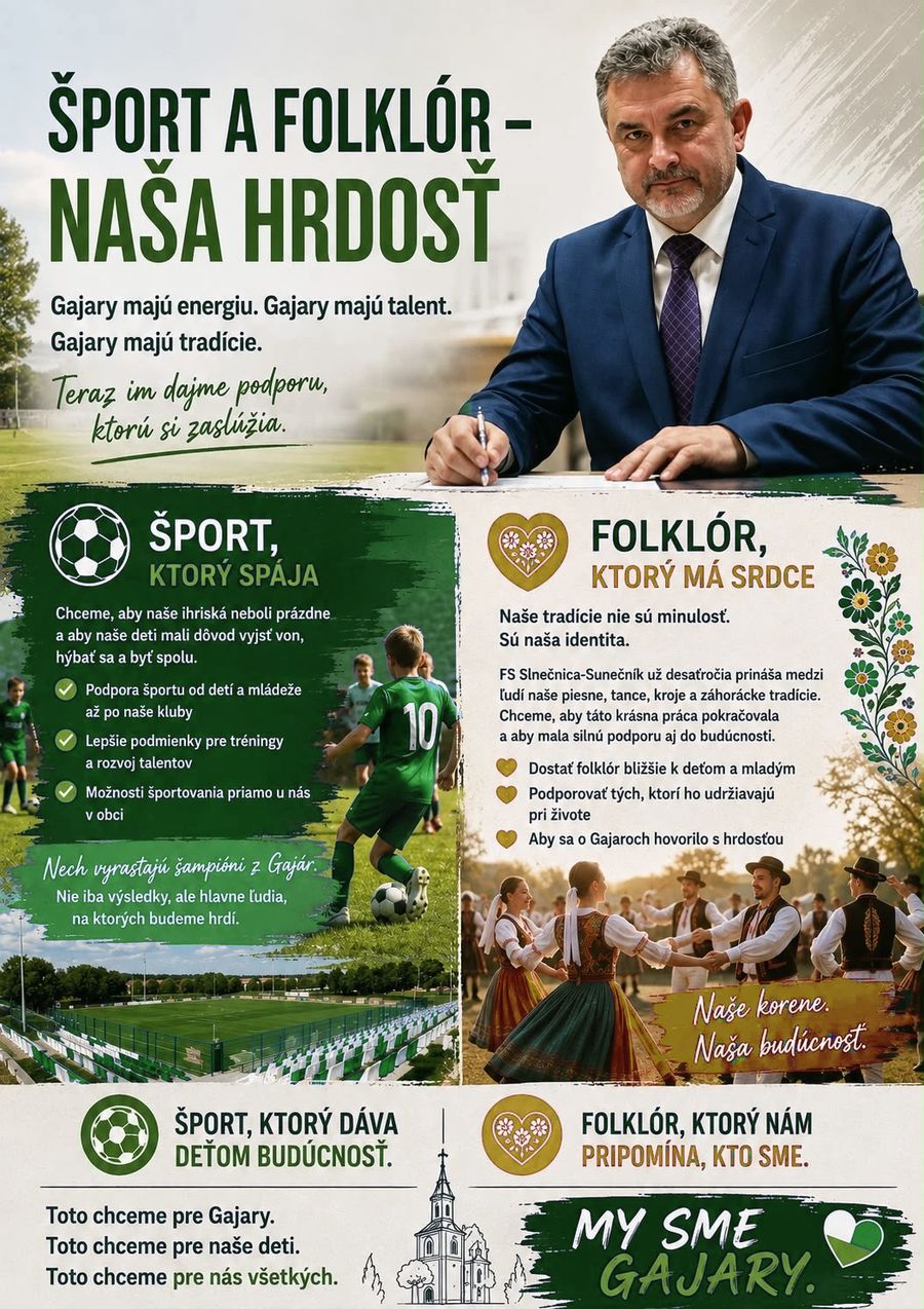 Plagát: Šport a folklór – naša hrdosť